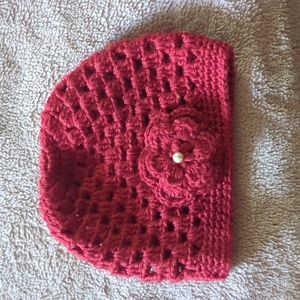 Handmade Crochet Beanie, red